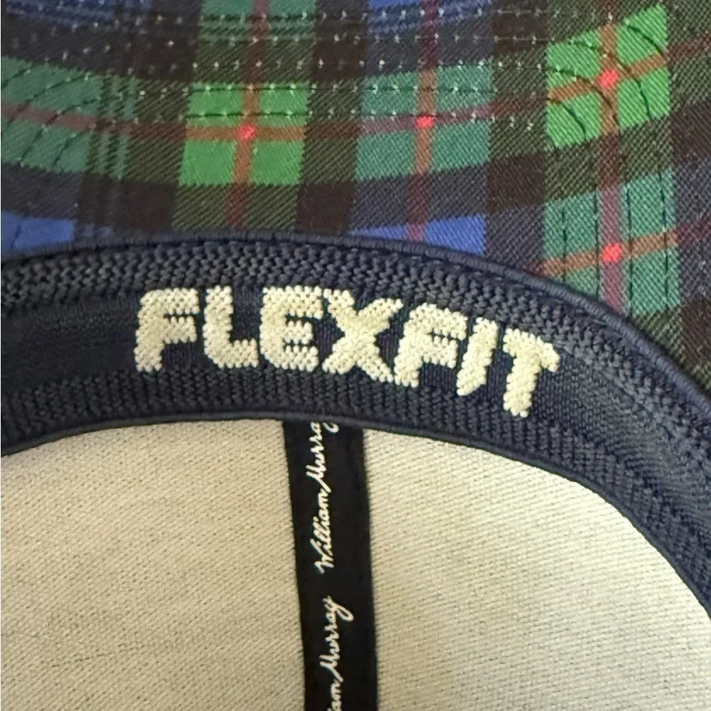 William Murray Flex Fit Size L-XL Navy Blue With Plaid inside Lined Bill Golf